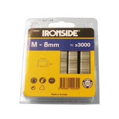 IRONSIDE Tacker-Klammern 8 mm Typ M, Inhalt: 3000 Stück 
