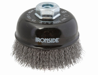 IRONSIDE Topfbürste, Topfdrahtbürste Ø 100 mm gewellt 