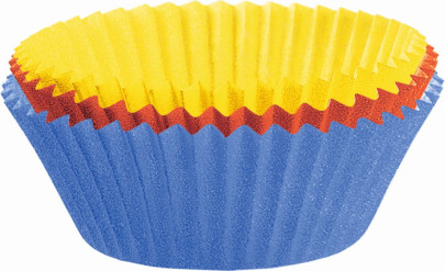 Kaiser 150 Stück Mini-Muffin-Papierbackförmchen, farbig sortiert, Ø 4,5 cm 