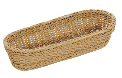 Kesper Brot- und Obstkorb, Aufbewahrungskorb, Küchenkorb, aus Kunststoff, Maße: 410 x 135 x 70 mm, braun 