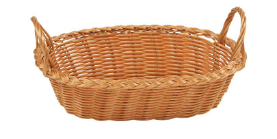 Kesper Brotkorb mit Griff, Kunststoffkorb, Aufbewahrungskorb, Küchenkorg, aus Kunststoff, 290 x 180 x 130 mm, braun 