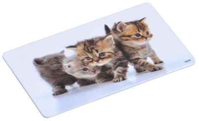 Kesper Dekor-Brettchen, Motiv "Katze", Servierbrett, Frühstücksbrettchen, aus Melamin, Maße: 235 x 145 x 4 mm Katze | Anzahl: 1 Stück