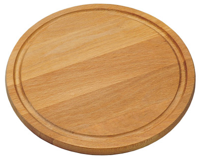 Kesper Fleischteller aus Buchenholz, Ø 25 cm, Stärke 1,5 cm, mit Saftrinne, FSC-zertifiziert, geölt 