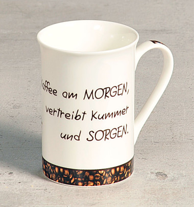 Kesper Kaffeetasse, Teetasse "Kaffeeeule", Ø 7,5 cm, Höhe 10,6 cm, aus Porzellan, spülmaschinengeeignet, ca. 250 ml 