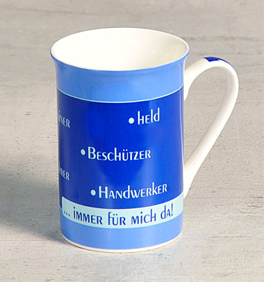 Kesper Kaffeetasse, Teetasse "Papa du bist immer für mich da!", Ø 7,5 cm, Höhe 10,6 cm, aus Porzellan, spülmaschinengeeignet, ca. 250 ml 