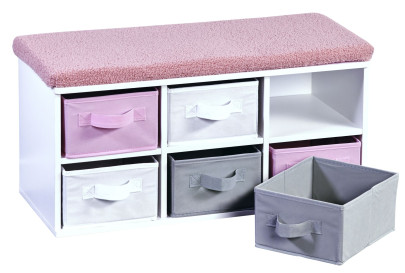 Kesper Kinder-Sitzbank mit Sitzkissen, weiß, FSC 