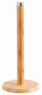 Kesper Küchenrollenhalter aus Bambus, Ø 14 cm, Höhe 32,5 cm, FSC-zertifiziert, mit Edelstahlkopf, Lieferung ohne Küchenrolle 