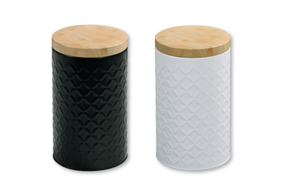 Kesper Metall Aufbewahrungsdose mit Deckel in Bambusoptik Ø 11 x H18,5 cm, Behälter für Lebensmittel, Kräuter, Gewürze, Kaffee 