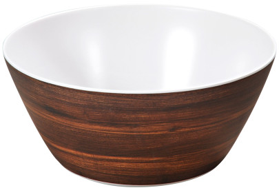 Kesper Obst- & Salatschale aus Melamin, Ø 25 x H11 cm, Salat Schüssel, Bowl Schüssel, Optik "Darkwood", Brot Schale, Gebäck Schale, 