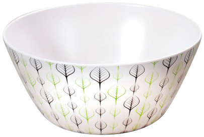 Kesper Obst- & Salatschale aus Melamin, Ø 25 x H11 cm, Salat Schüssel, Bowl Schüssel, Optik "Leafes", Brot Schale, Gebäck Schale, 