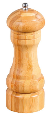 Kesper Pfeffermühle aus Bambus, Ø 5,8 cm, Höhe 16,5 cm, mit Keramik-Mahlwerk, kleine Ausführung, FSC-zertifiziert, naturfarben 