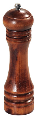 Kesper Pfeffermühle aus Gummibaumholz, Ø 5,5 cm, Höhe 22 cm, mit Keramik-Mahlwerk, mittel-große Ausführung, dunkel lackiert 