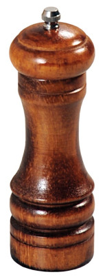 Kesper Pfeffermühle aus Gummibaumholz, Ø 5 cm, Höhe 16 cm, mit Keramik-Mahlwerk, kleine Ausführung, dunkel lackiert 