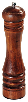Kesper Pfeffermühle aus Gummibaumholz, Ø 6 cm, Höhe 26,5 cm, mit Keramik-Mahlwerk, große Ausführung, dunkel lackiert 