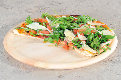 Kesper Pizzateller, Holzpizzateller, Holzteller, aus Gummibaumholz, Höhe: 20 mm, Ø 320 mm, verschiedene Ausführungen 