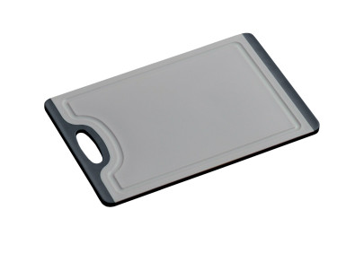 Kesper Schneidebrett 29,5 x 19,5 cm mit Saftrinne, rutschhemmend gummiert, grau 