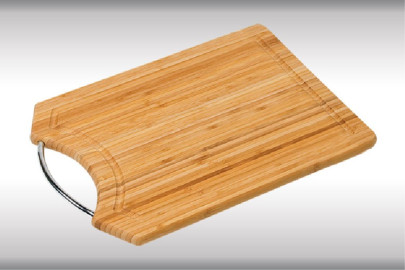 Kesper Schneidebrett mit Griff, Küchenbrett, Brotzeitbrett, Schneidbrett, aus FSC®-Bambus, Maße: 370 x 260 x 16 mm 