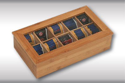 Kesper Teebox, mit 10 Fächern, Teeschachtel, Teeaufbewahrung, aus FSC®-Bambus, Maße: 360 x 200 x 90 mm 