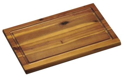 Kesper Tranchierbrett aus Akazienholz, FSC-zertifiziert, mit Saftrinne, 32 x 21 x 1,5 cm, naturfarben 