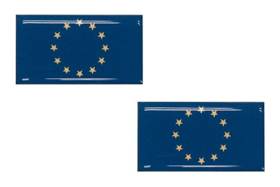 Kristalldekor Länderkennzeichen EU - Flagge rechteckig 2er-Set 