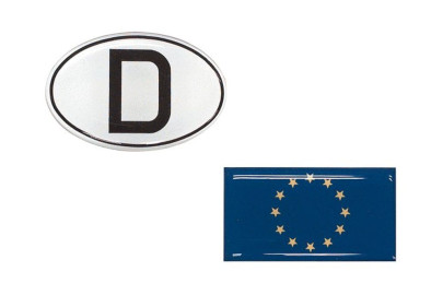 Kristalldekor Länderkennzeichen Set Deutschland + EU 