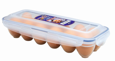 Lock & Lock Eierbox, Aufbewahrungsbox, für 12 große Eier, Kunststoff transparent, 325 x 125 x 80 mm 