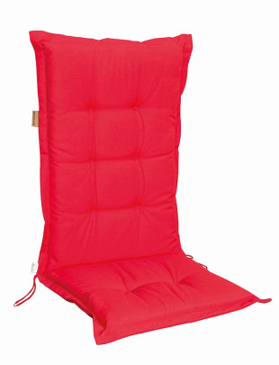 6 Stück MADISON Dessin Panama Stuhlauflage niedrig, Niedriglehner Auflage, 75% Baumwolle, 25% Polyester, 100 x 50 cm, in rot rot | Anzahl: 6 Stück