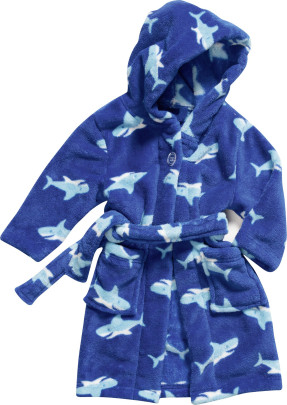 Playshoes Fleece-Bademantel Hai (blau), Größe: 86/92 86/92