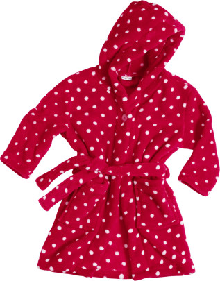 Playshoes Fleece-Bademantel Punkte (rot), Größe: 122/128 122/128