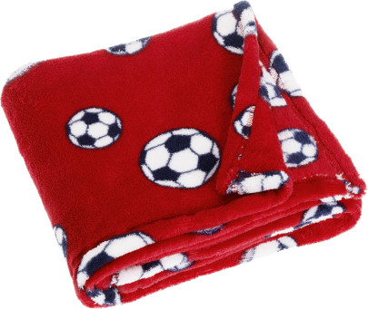 Playshoes Fleece-Decke Fußball, in rot, Größe 75x100cm 
