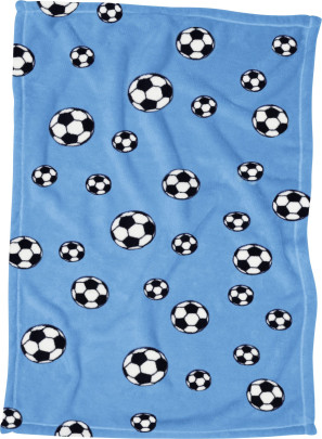 Playshoes Fleece-Decke Fußball (blau), Größe: 75 x 100 cm 75 x 100 cm | Fußball