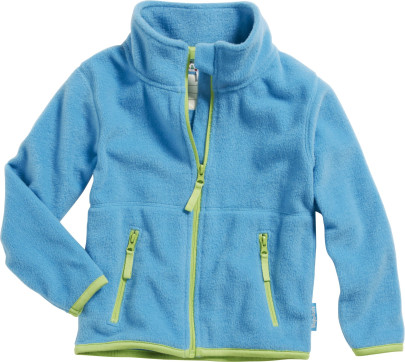 Playshoes Fleece-Jacke farbig abgesetzt, Größe: 164, Farbe: aquablau 