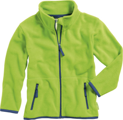 Playshoes Fleece-Jacke farbig abgesetzt, Größe: 164, Farbe: grün 