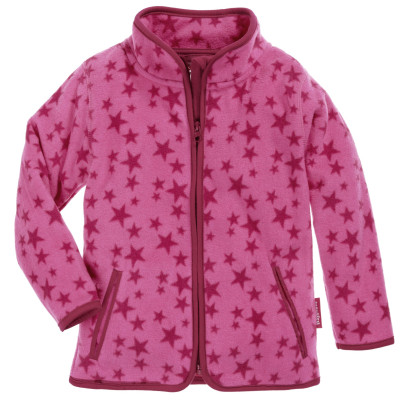 Playshoes Fleece-Jacke Sterne, pink, 80 