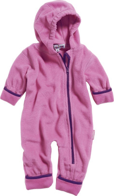 Playshoes Fleece-Overall farblich abgesetzt, in pink, Größe 62 