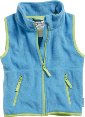 Playshoes Fleece-Weste farbig abgesetzt, Größe: 164, Farbe: aquablau 