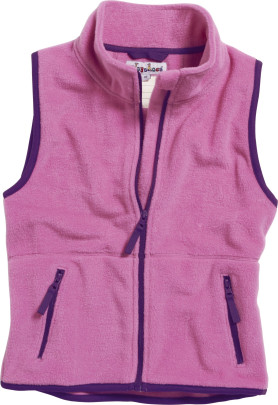 Playshoes Fleece-Weste farbig abgesetzt, Größe: 164, Farbe: pink 