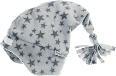 Playshoes Fleece-Zipfelmütze Sterne, Größe: 55cm, Farbe: grau 