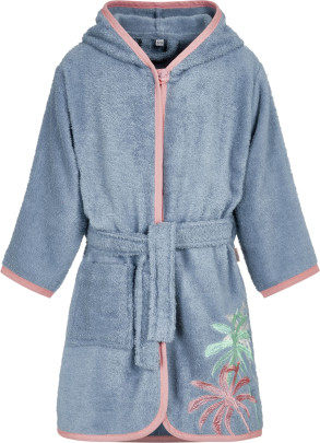 Playshoes Frottee-Bademantel Palmen, Farbe: blau, Größe: 146/152 