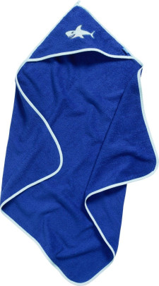 Playshoes Frottee-Kapuzentuch Hai, Größe: 100x100cm, Farbe: blau 