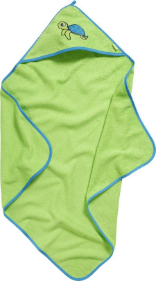 Playshoes Frottee-Kapuzentuch Schildkröte, Größe: 100x100cm, Farbe: grün 
