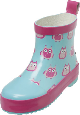 Playshoes Gummistiefel Halbschaft Eulen, Größe: 25, Farbe: türkis 