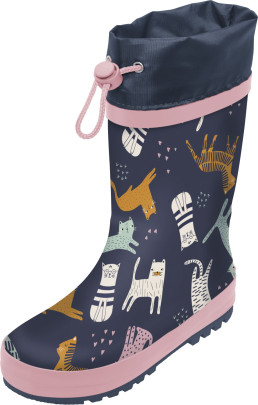 Playshoes Gummistiefel Katzen allover, Farbe: marine, Größe: 33 