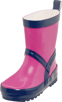 Playshoes Gummistiefel uni, Größe: 24/25, Farbe: pink/marine 