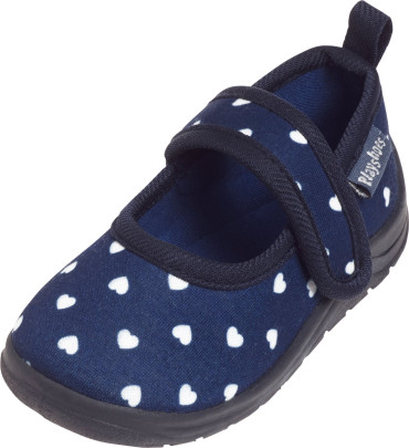 Playshoes Hausschuh Herzchen, marine, 32/33 