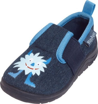 Playshoes Hausschuh Monster, Größe: 28/29, Farbe: jeansblau 