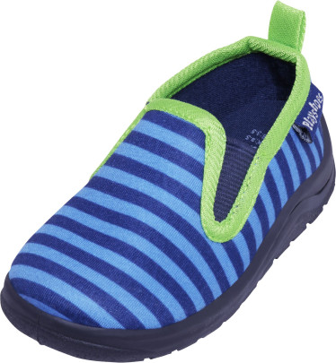 Playshoes Hausschuh Ringel, Größe: 24/25, Farbe: blau/grün 