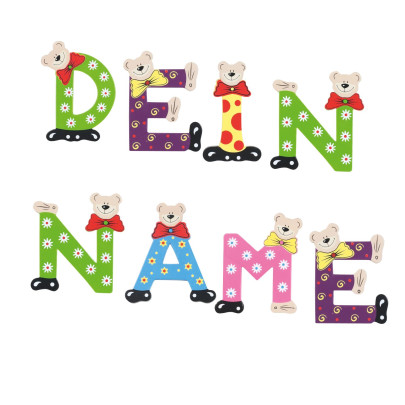 Playshoes Holz-Buchstaben A-Z bunte Buchstaben für Türe und Wand 