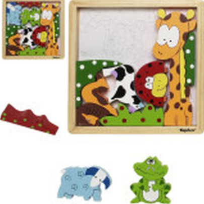 Playshoes Holz Puzzle Tiere 