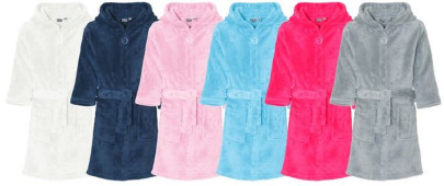 Playshoes Kinder Fleece-Bademantel, verschiedene Größen und Farben 